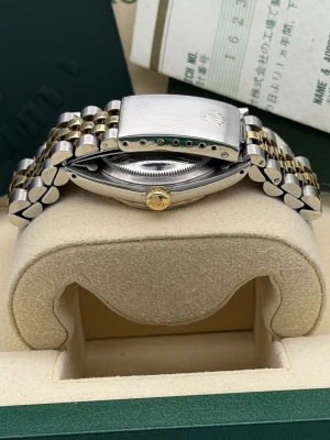 Rolex Datejust 36mm 16233 bi metal jubilee bracelet black diamond dial 1992