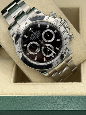 Rolex Daytona 40mm 116520 black dial stainless steel bezel and oyster bracelet 2014