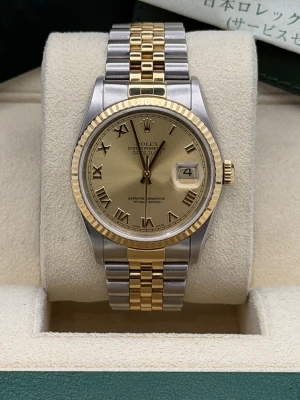 Rolex Datejust 36mm 16233 bi metal champagne roman dial, jubilee bracelet 2002