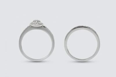 18ct White Gold Diamond Engagement Ring & Wedding Band Set 1.00ct