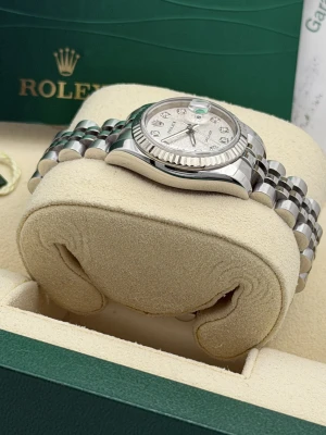 Rolex Datejust 26mm 179174, silver jubilee dial, white gold fluted bezel, jubilee bracelet, 2006