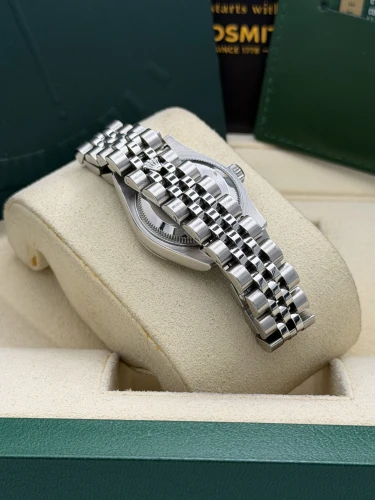 Rolex Datejust 26mm 179174 white baton dial, fluted bezel, jubilee bracelet, 2011