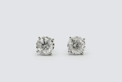 9ct White Gold Diamond Stud Earrings 3.11ct