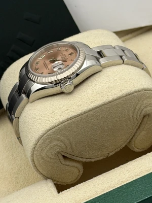 Rolex Datejust 26mm pink roman dial white gold fluted bezel 179174 (2005)