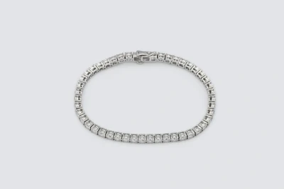 9ct White Gold Diamond Tennis Bracelet 4.42ct
