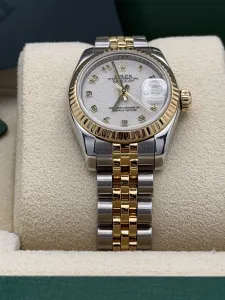 Rolex Datejust 26mm cream jubilee arabic dial bi metal 179173 2008