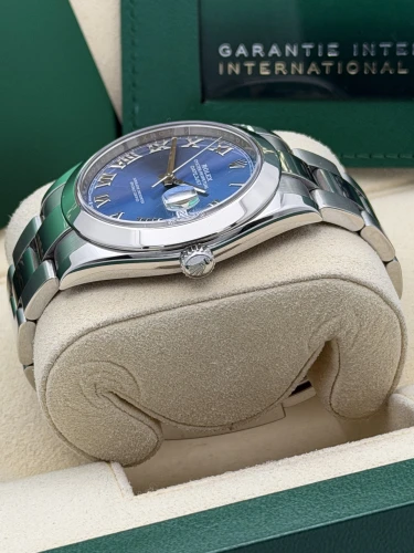 Rolex Datejust 41mm 126300 2020 blue azzurro, smooth bezel, oyster,2020