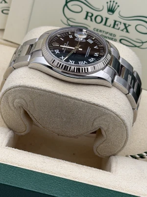 Rolex Datejust 34mm Stainless Steel Oyster Black Roman Dial 115234 (2008)