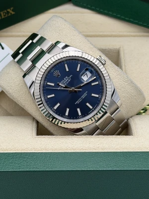 Rolex Datejust 41mm blue baton dial, oyster bracelet 126334 2024