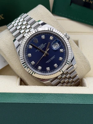 Rolex Datejust 41mm 126334 blue diamond dial, fluted bezel, jubilee bracelet, 2022