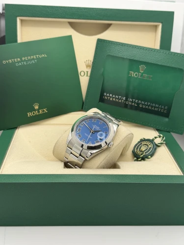 Rolex Datejust 41mm 126300 2020 blue azzurro, smooth bezel, oyster,2020