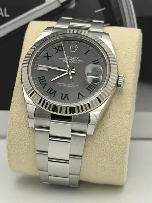 Rolex Datejust 41mm 126334 Wimbledon dial, fluted bezel, oyster bracelet 2024