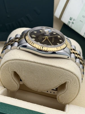 Rolex Datejust 36mm 16233 bi metal jubilee bracelet black diamond dial 1992