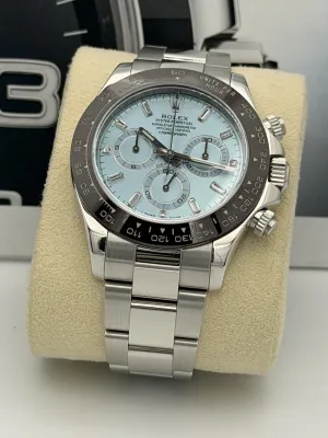 Rolex Daytona 40mm, 116506 platinum baguette dial, platinum oyster bracelet, 2019