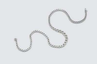 9ct White Gold Diamond Tennis Necklace 10.77ct Graduated Brilliant Cut