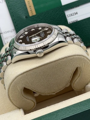 Rolex Datejust 36mm 116234 black dia dot dial, fluted, jubilee bracelet 2017