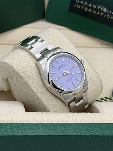 Rolex Oyster Perpetual 31mm, 277200, lavender dial, oyster bracelet, 2025