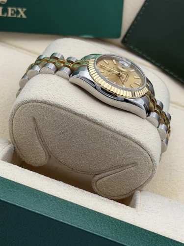 Rolex Datejust 26mm 179173 bi metal, champagne baton dial, fluted, jubilee, 2008