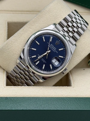 Rolex Datejust 36mm 126200 blue baton dial, smooth bezel,  jubilee bracelet 2024