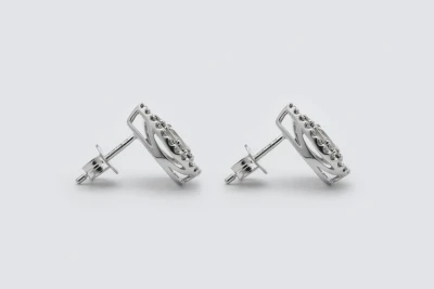 9ct White Gold Pear Shaped Diamond Stud Earrings 1.00ct