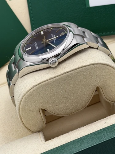 Rolex Oyster Perpetual 39mm 114300 blue dial, oyster bracelet, 2018