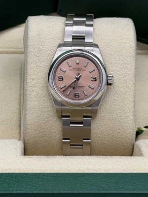 Rolex Oyster Perpetual 26mm Pink Baton Dial Oyster Bracelet 176200 2013