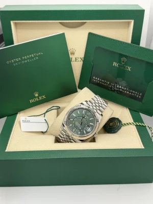 Rolex Sky-Dweller 42mm mint green dial jubilee bracelet 336934 2024