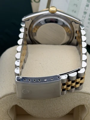 Rolex Datejust 36mm 16233 bi metal jubilee bracelet black diamond dial 1992