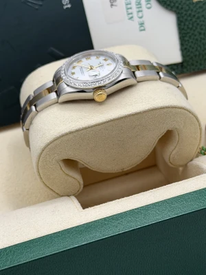 Rolex Datejust 26mm 79163 bi metal oyster, white roman dial, diamond bezel, 2003