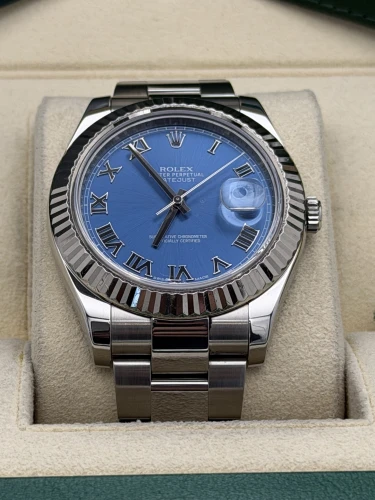 Rolex Datejust 2 41mm 116334 blue roman dial, oyster bracelet, 2014