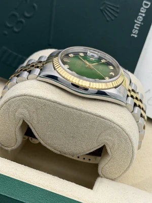 Rolex Datejust 36mm 16233 green vignale dial bi metal jubilee, fluted bezel 1996
