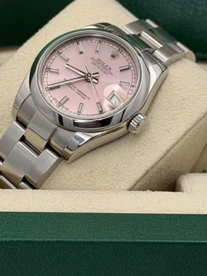 Rolex Datejust 31mm pink baton dial smooth bezel  oyster bracelet 178240 2015