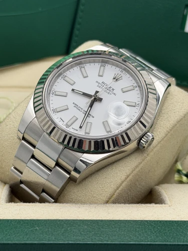 Rolex Datejust 2 41mm 116234 white baton dial, oyster bracelet 2015