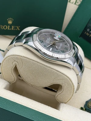 Rolex Datejust 41mm 126334 Wimbledon dial, fluted bezel, oyster bracelet 2024