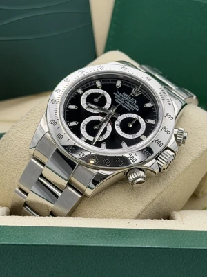 Rolex Daytona 40mm 116520 black dial stainless steel bezel and oyster bracelet 2014