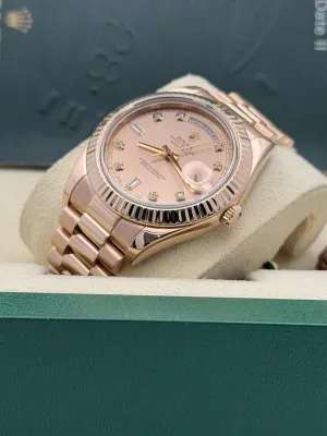 Rolex Day Date2 41mm, 218235, rose gold, sundust dia dial, president 2014