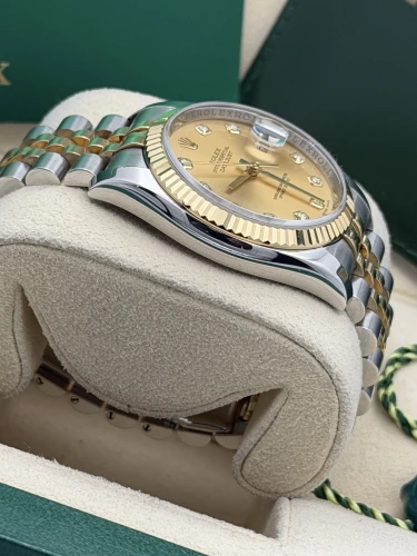 Rolex Datejust 36mm 116233 bi metal champ dia dial, fluted, jubile, 2011