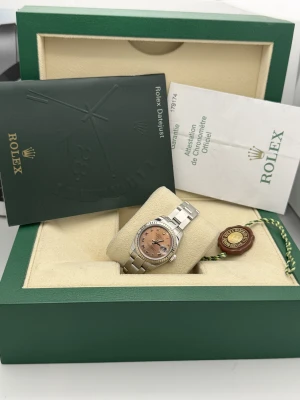 Rolex Datejust 26mm pink roman dial white gold fluted bezel 179174 (2005)