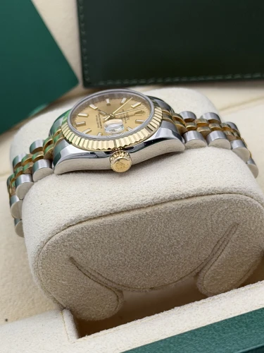 Rolex Datejust 26mm 179173 bi metal, champagne baton dial, fluted, jubilee, 2008