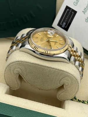 Rolex Datejust 36mm champagne baton dial, bi metal jubilee bracelet 116233 2005