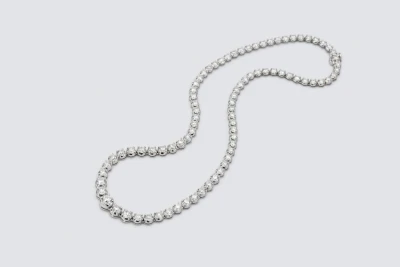 9ct White Gold Diamond Tennis Necklace 18.41ct Graduated Brilliant Cut