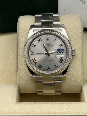 Rolex Datejust 36mm silver roman dial fluted bezel oyster bracelet 116234 2006