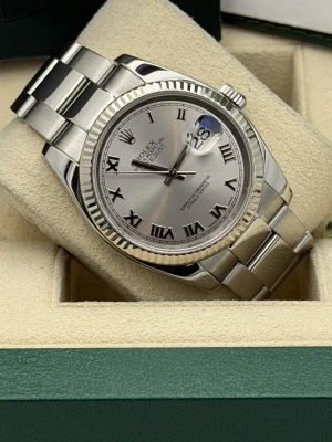 Rolex Datejust 36mm silver roman dial fluted bezel oyster bracelet 116234 2006