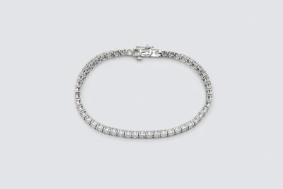 9ct White Gold Diamond Tennis Bracelet 3.53ct