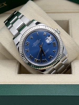 Rolex Datejust 41mm 126334 azzurro blue, fluted bezel, oyster bracelet, 2022