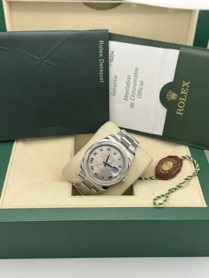 Rolex Datejust 36mm silver roman dial fluted bezel oyster bracelet 116234 2006