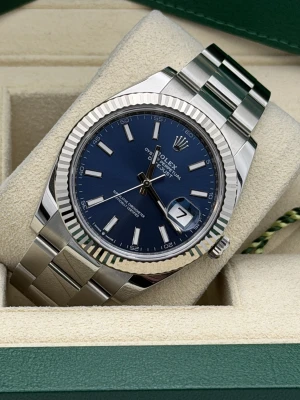 Rolex Datejust 41mm blue baton dial, oyster bracelet 126334 2024