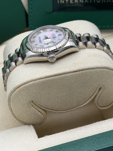 Rolex Datejust 26mm 179179 white gold,MOP dial, fluted, president bracelet 2022