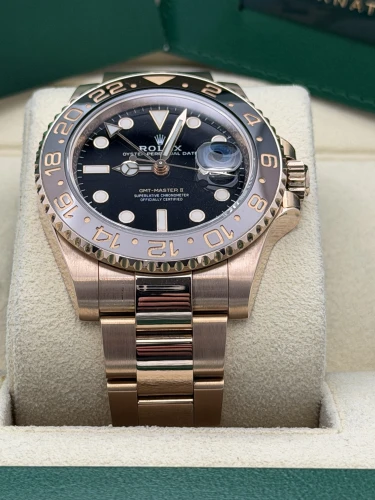 Rolex GMT Master 2 40m 126715CHNR everose gold Rootbeer, oyster bracelet, 2021