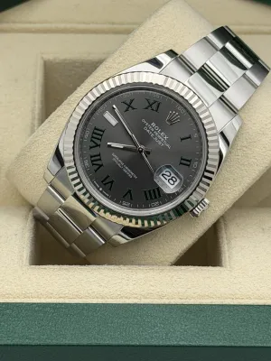 Rolex Datejust 41mm 126334 Wimbledon dial, fluted bezel, oyster bracelet 2024